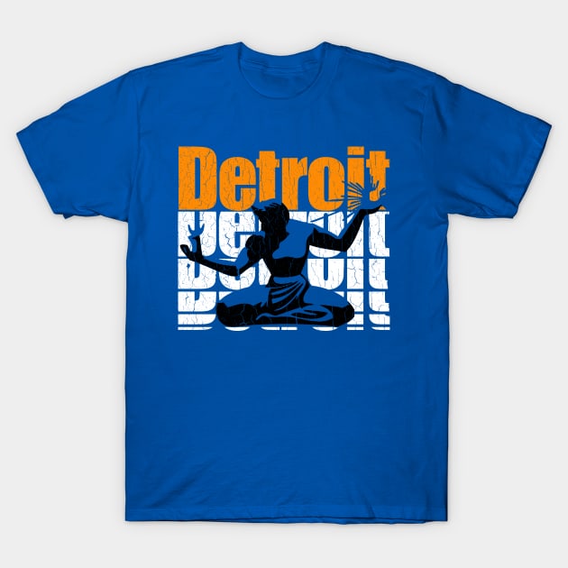 Retro '80s DETROIT (distressed vintage look) T-Shirt by robotface